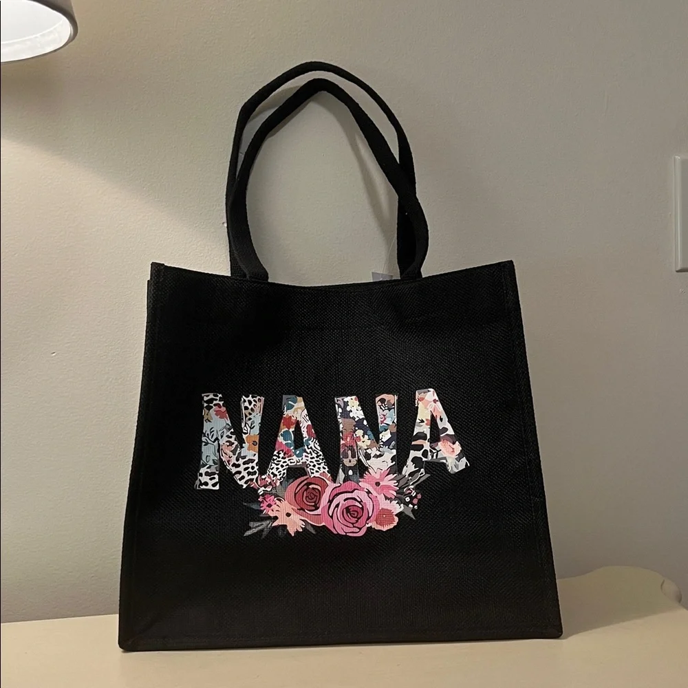 NWT: Burlap “Nana” Tote w/Wristlet - Picture 2 of 7